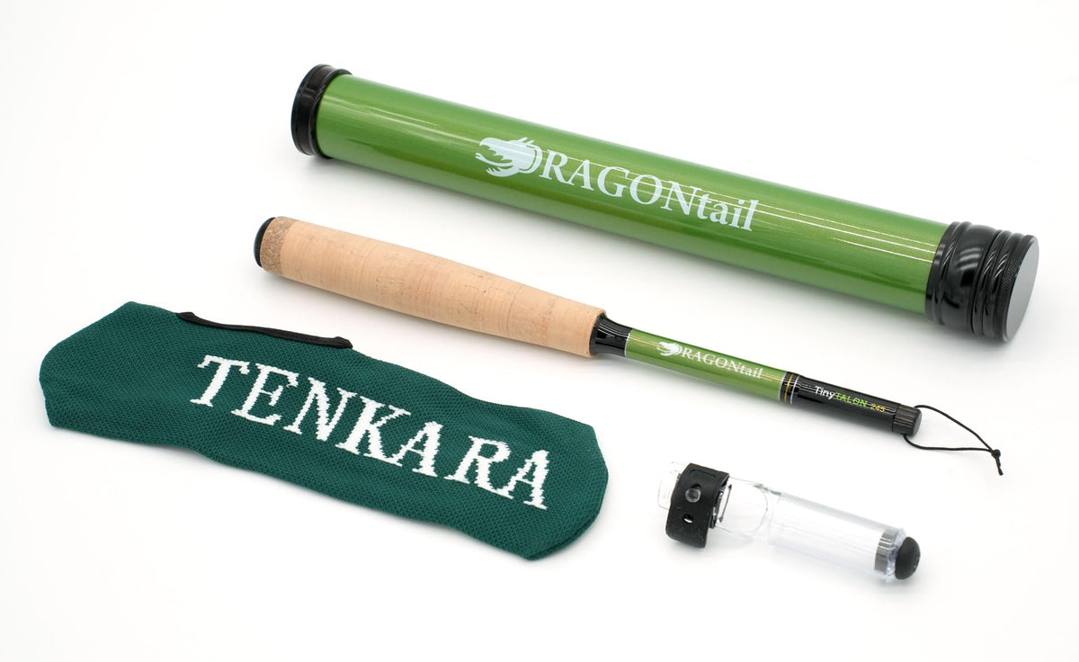 DRAGONtail TinyTALON 245 pocket rod, compact for tight creeks and easy travel.