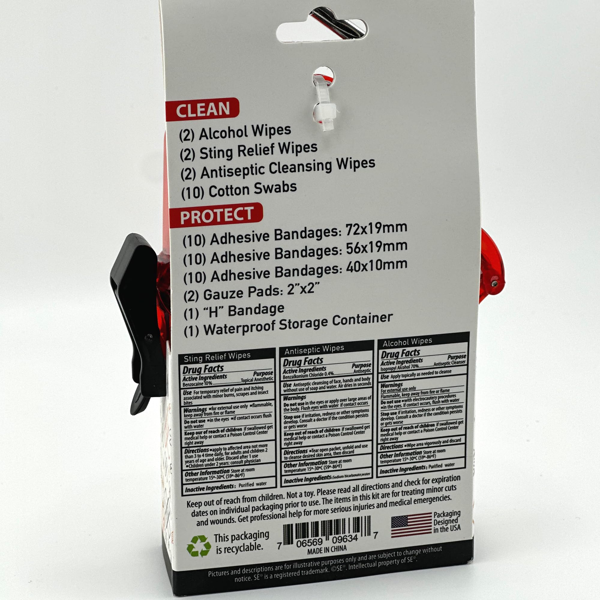 DragonXT First Aid Kit carabiner lanyard enables hands-free carry.