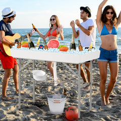 Dragosum Outdoor Cooler Table drain system prevents pooling for cleaner cleanup.