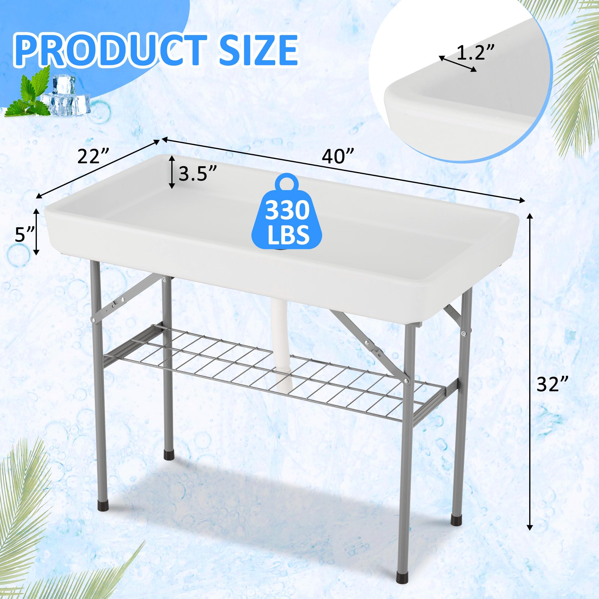 Dragosum Outdoor Cooler Table removable skirt adds elegant vibe while concealing storage.