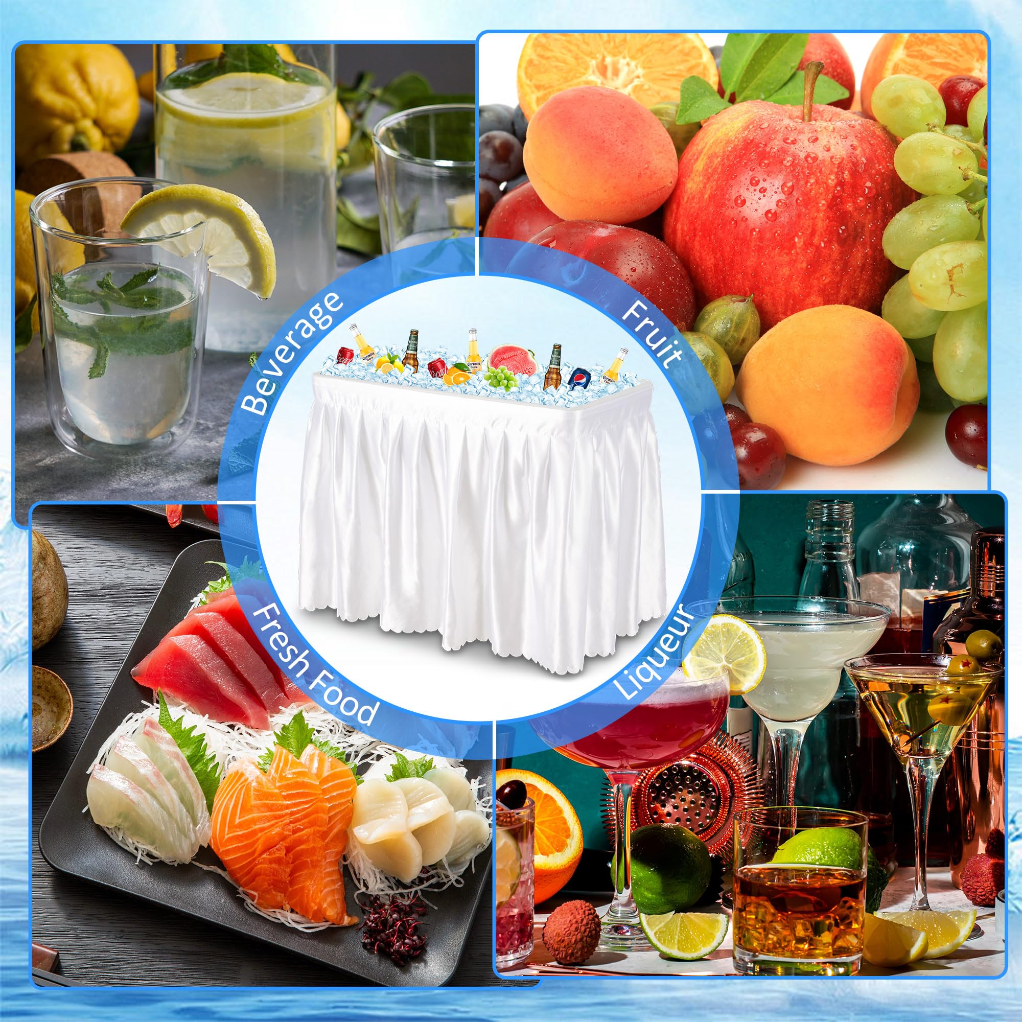 Dragosum Outdoor Cooler Table ideal for weddings, camping, BBQs, and parties.
