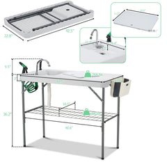 Dragosum portable camping table assembly demonstrates easy setup for on site meal prep