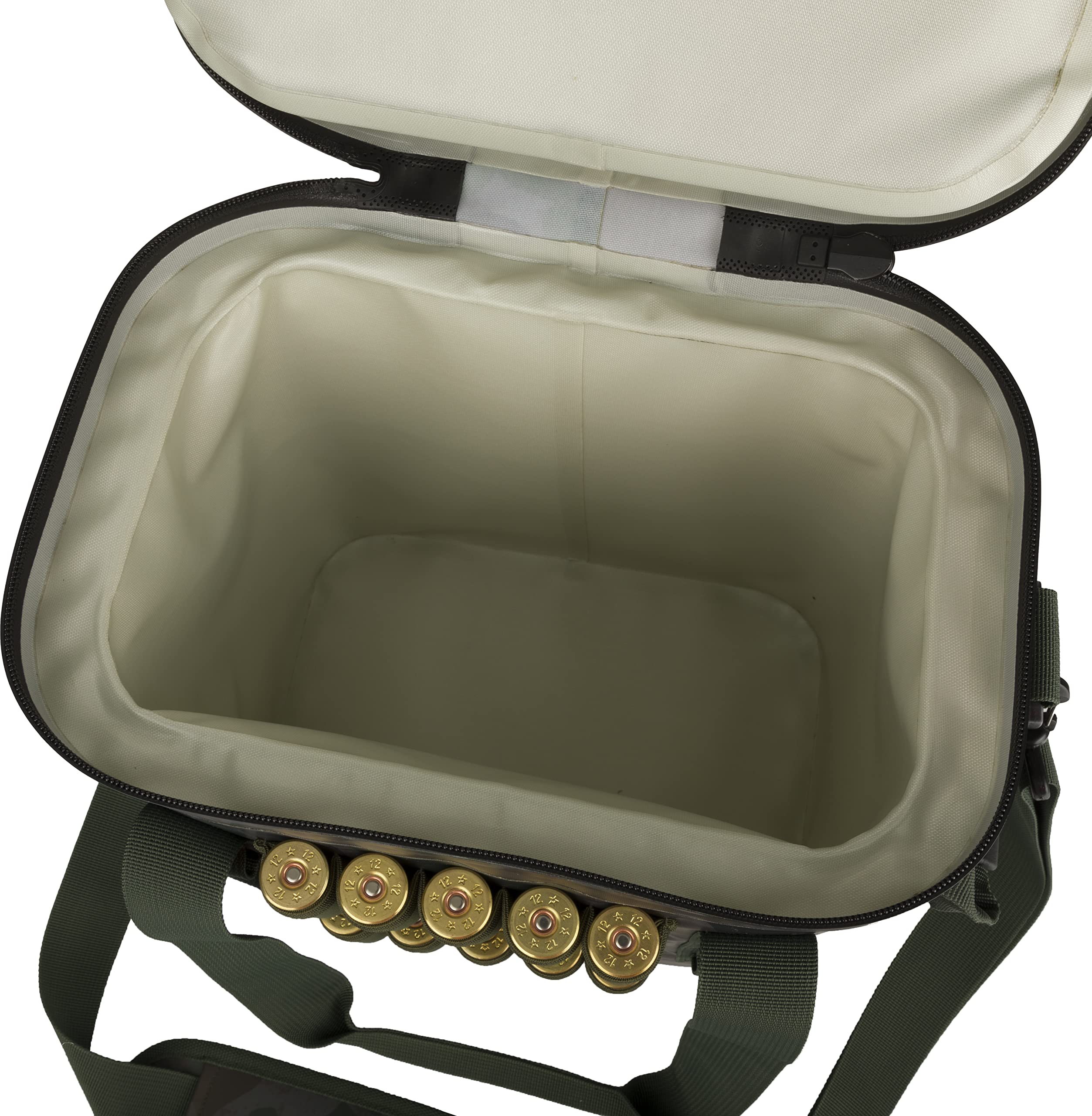 Drake Waterfowl 16-Can Cooler bottom feet view highlighting raised base protection.