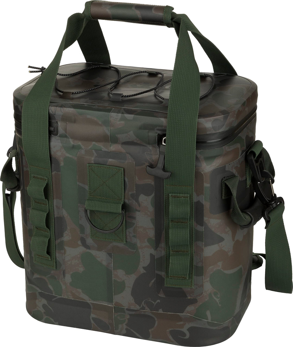 Drake Waterfowl 16-Can Cooler side view, rugged portability with molded feet