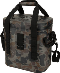 Drake Waterfowl 16-Can Cooler side view emphasizing padded strap and molded handles for easy transport.