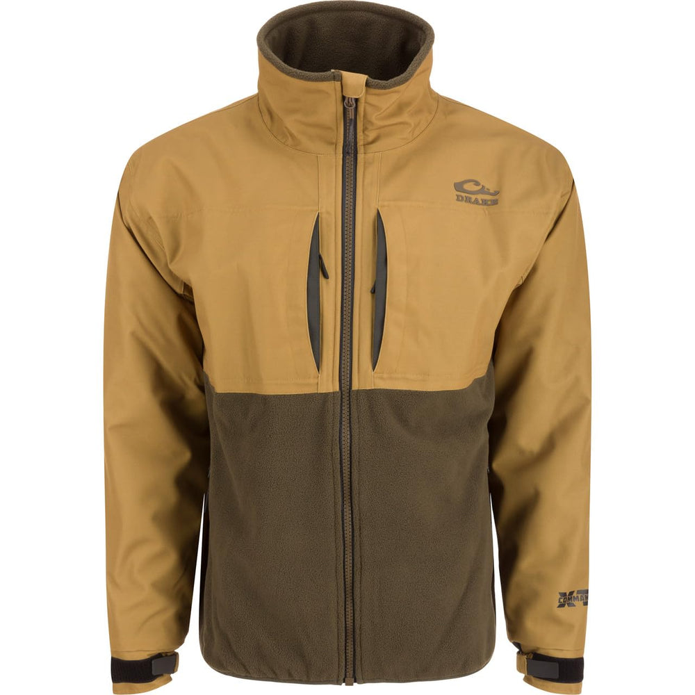 Drake Waterfowl CommandXT Eqwader Full-Zip Jacket with waterproof upper and quick-access chest pockets.