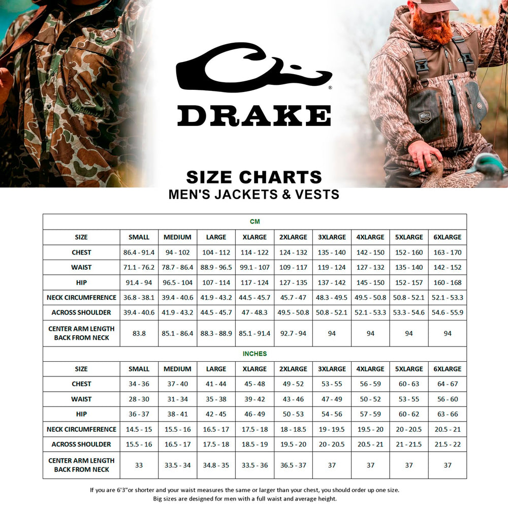 Drake Waterfowl CommandXT Eqwader half-zip jacket wader-area demonstrates field versatility for above-belt protection and below-belt comfort.