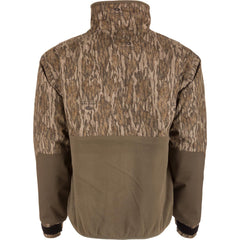 Drake Waterfowl CommandXT Eqwader jacket pocket area shows quick-access Magnattach pockets for gear.
