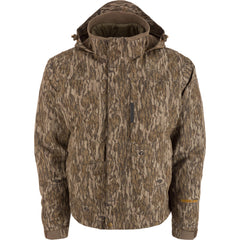 Drake Waterfowl Hardline outer jacket provides waterproof protection for chilly morning hunts