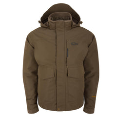 Drake Waterfowl Hardline outer shell waterproof windproof with DWR for rugged mornings.