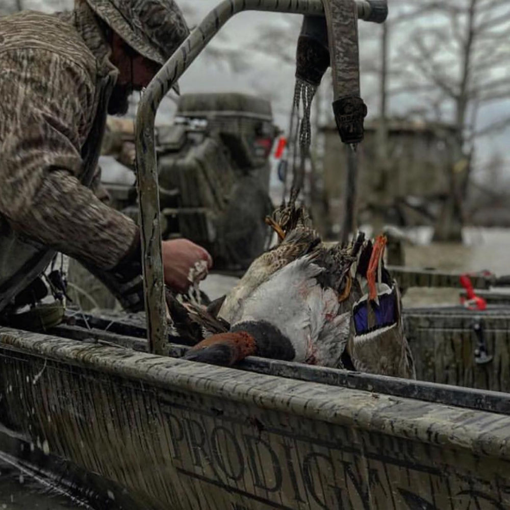 Drake Waterfowl Heavy Load Game Tote camo materials designed to withstand rugged field use