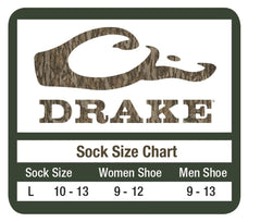Drake Waterfowl merino liner sock smooth toe reduces friction for layering.