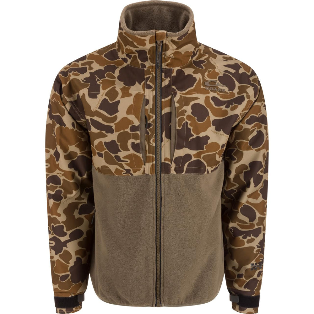Drake Waterfowl CommandXT Eqwader full-zip jacket; front view shows waterproof, windproof protection.