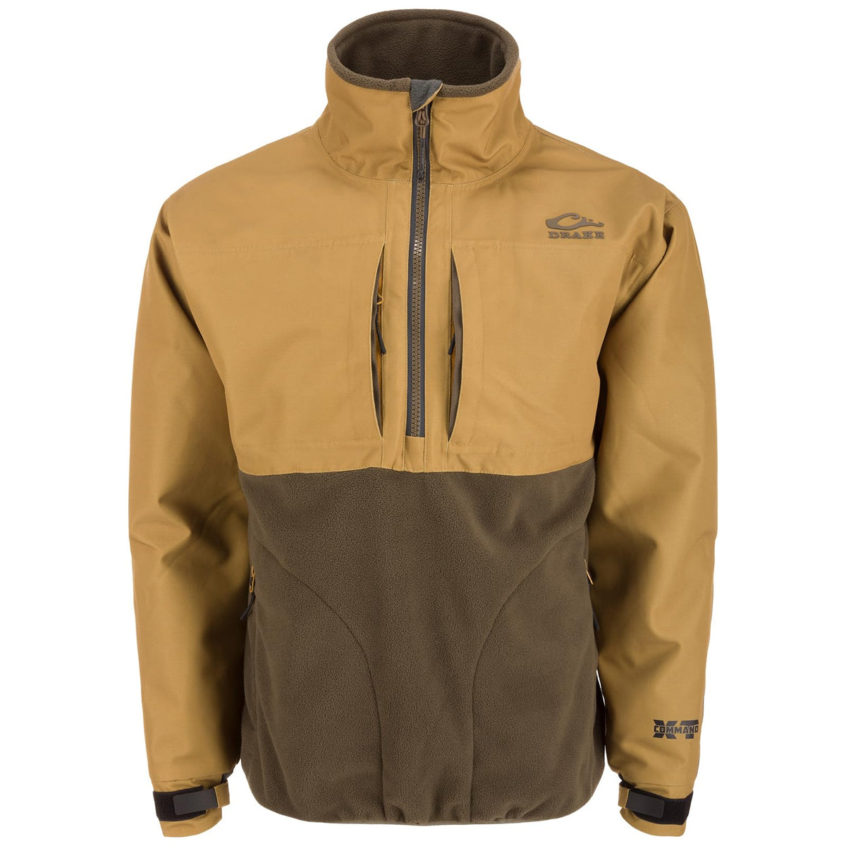 Drake Waterfowl MST CommandXT Eqwader half-zip jacket shell keeps you dry in wind and rain.