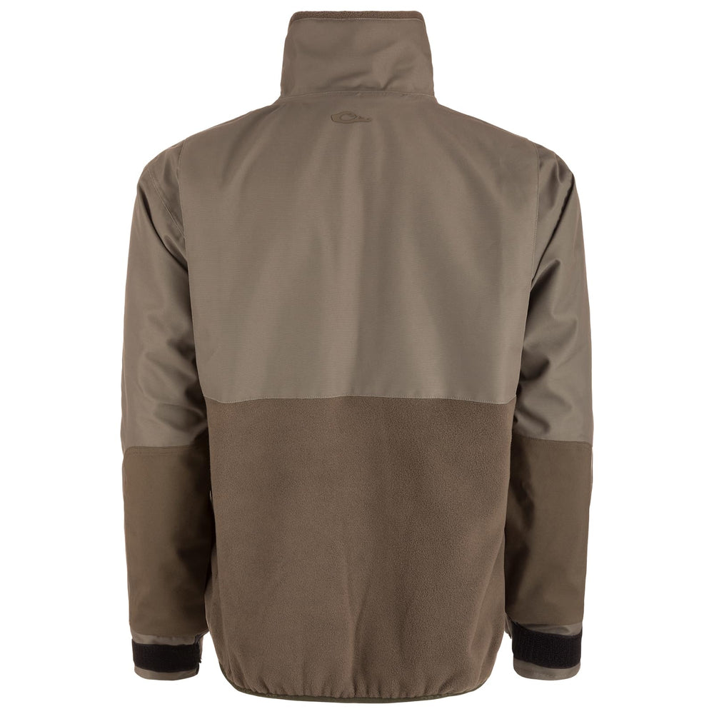 Drake Waterfowl MST CommandXT Eqwader main zipper with storm flap blocks wind.