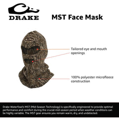 Drake Waterfowl MST Face Mask microfleece warmth surrounds the face.