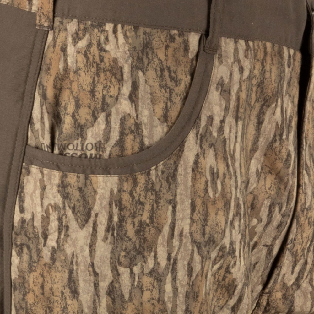 Drake Waterfowl MST Jean Cut Wader Pant Bottomland back pocket with practical storage.