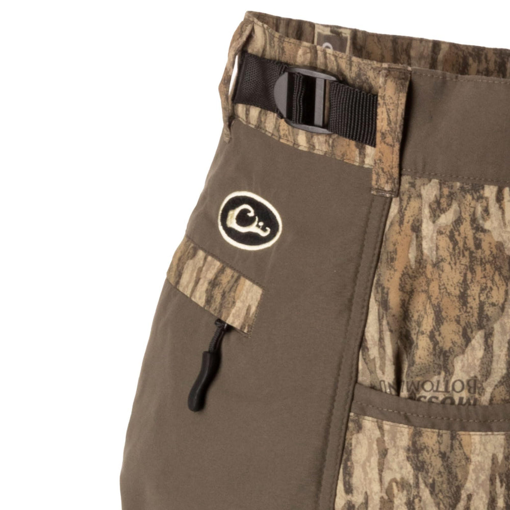 Drake Waterfowl MST Jean Cut Wader Pant Bottomland under-wader wear display.