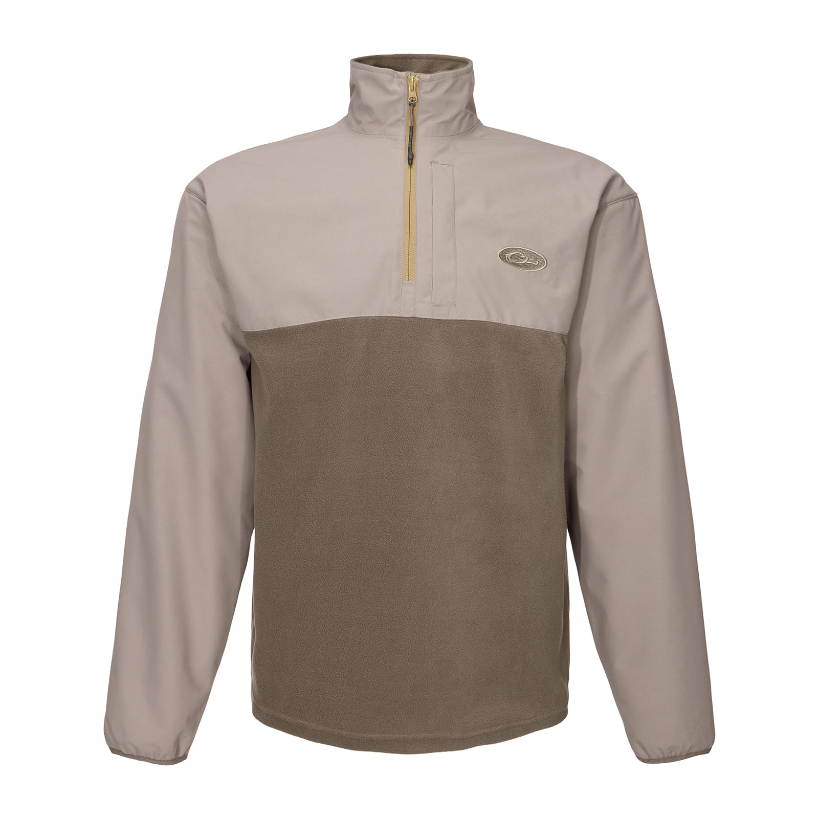 Drake Waterfowl MST Eqwader jacket front view showing weatherproof protection for field hunts