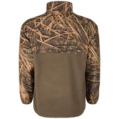Drake Waterfowl MST Eqwader jacket side view highlights windproof design for open fields.