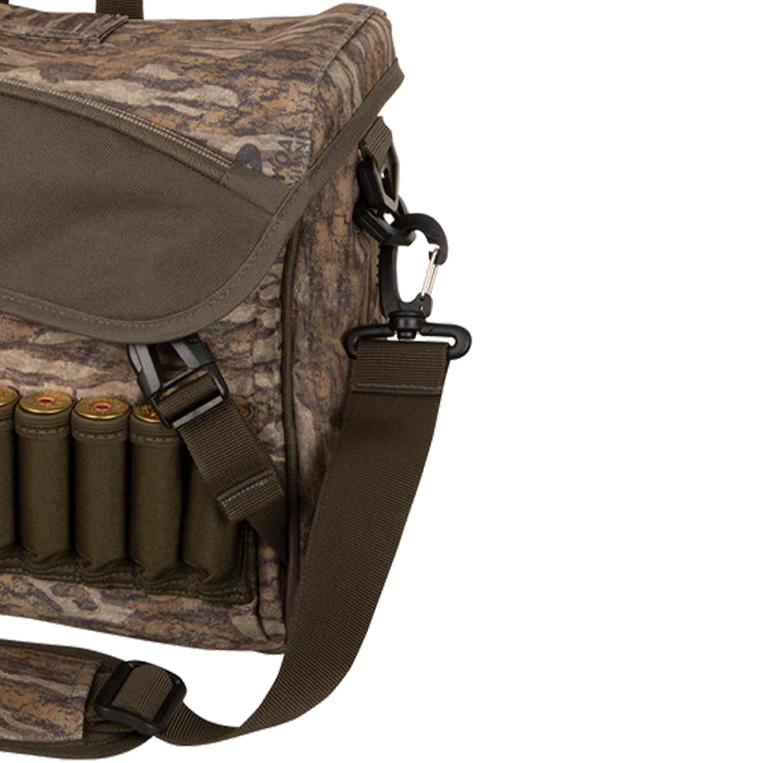 Drake Waterfowl Shoulder Bag 2.0 zipper detail and durable fabric for field use