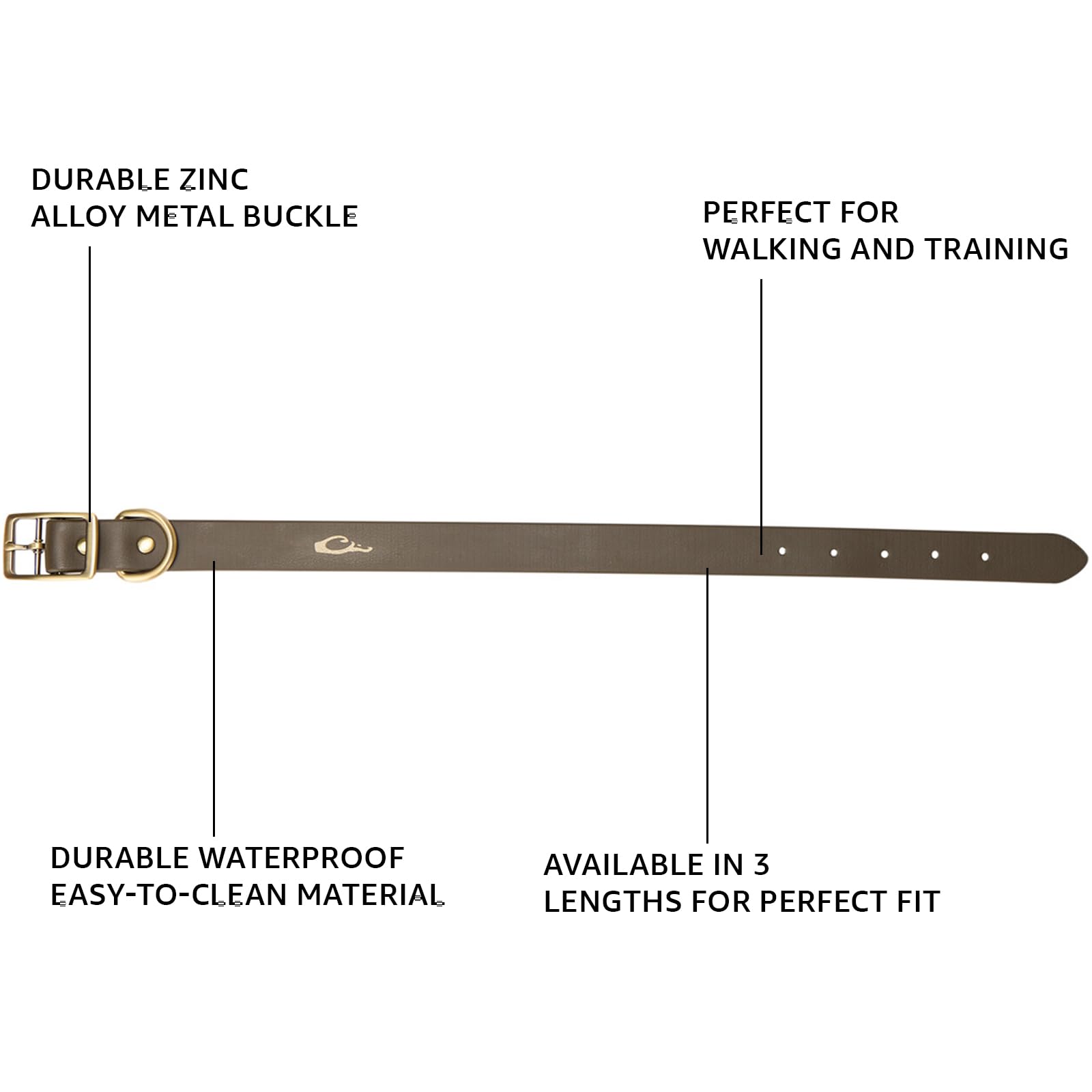 Drake Waterfowl Team Gun Dog TPU Collar buckle detail showing zinc alloy hardware