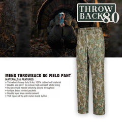 Drake Waterfowl Throwback 80 Field Pant knee reinforcement protects high-wear areas during field work.