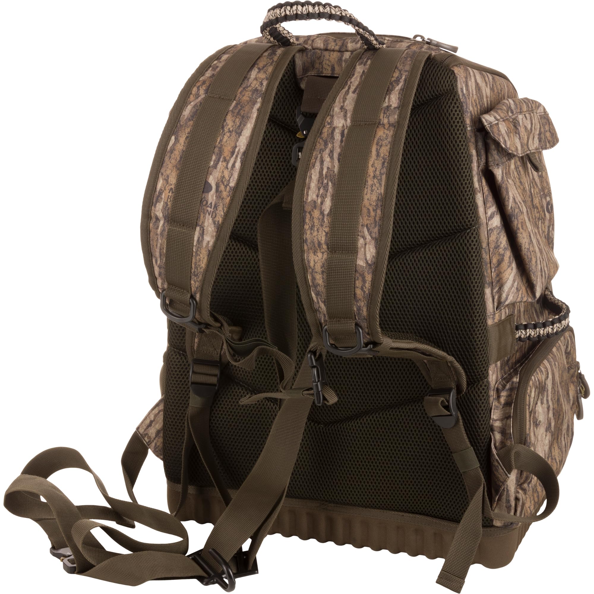 Drake Waterfowl Tree-Hugger Timber Pack side shell pockets for quick shell access.