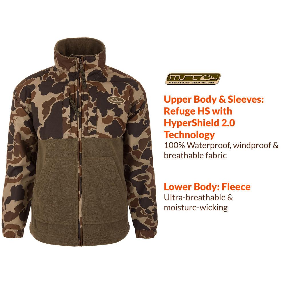 Drake Waterfowl Youth Eqwader jacket fleece lining offers warmth during cold days