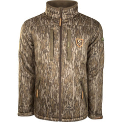 Drake Waterfowl youth heavyweight silencer full-zip jacket in bottomland for cool-season outdoor outings