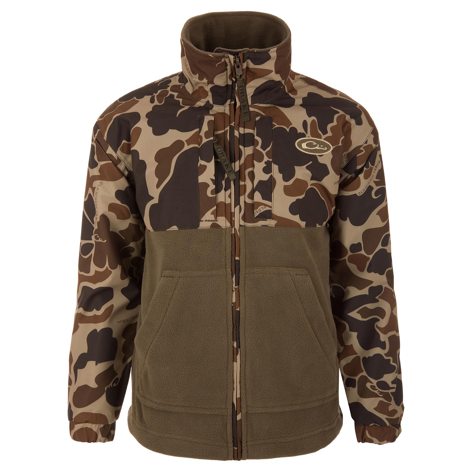 Drake Waterfowl MST Eqwader youth jacket front view with full-zip for easy warmth on cold hunts