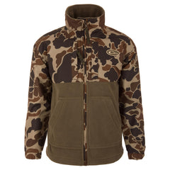 Drake Waterfowl MST Eqwader youth jacket front view with full-zip for easy warmth on cold hunts