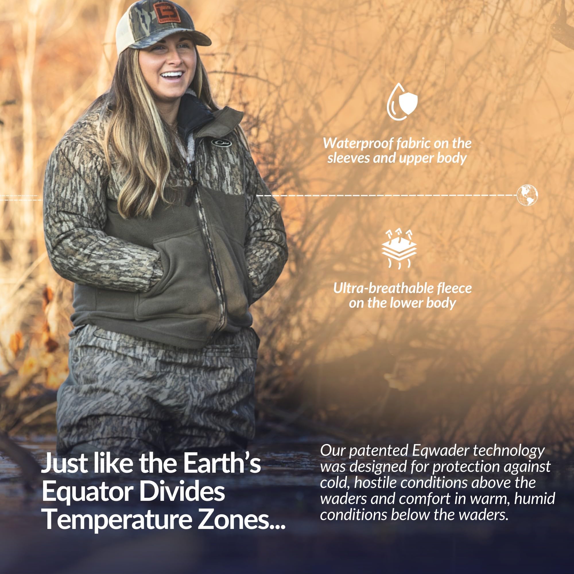 Drake Women's Eqwaderplus Full Zip shows zippered slash pockets for secure storage