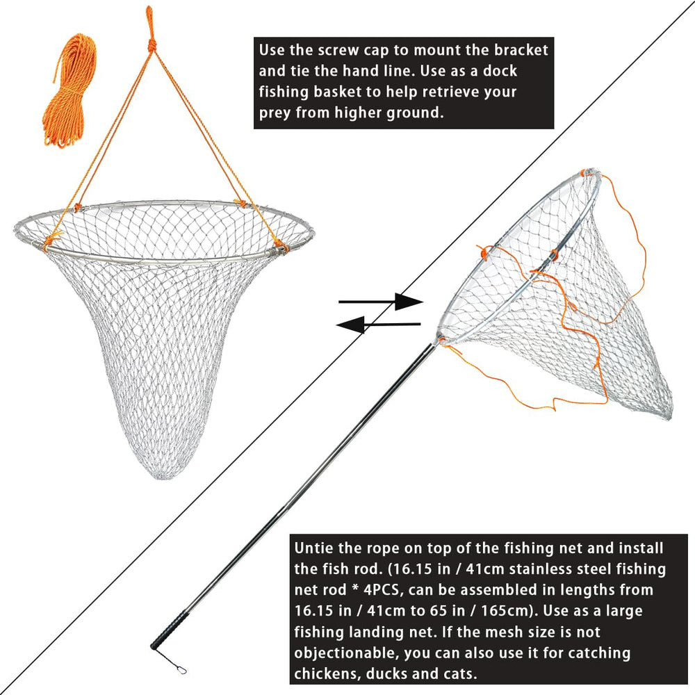 Drasry aluminum bracket dock net provides sturdy support on boats and piers.