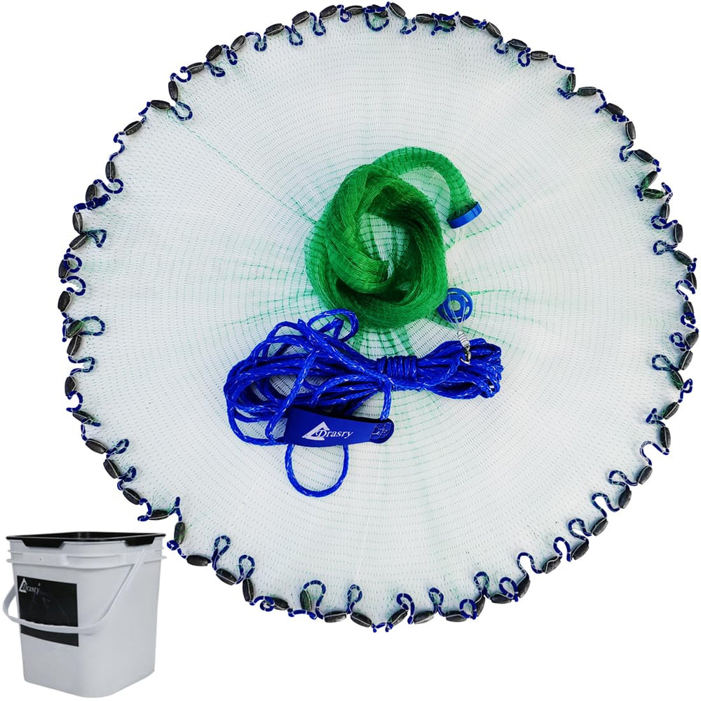Drasry cast net ready-to-use water shows fast bait catching potential.