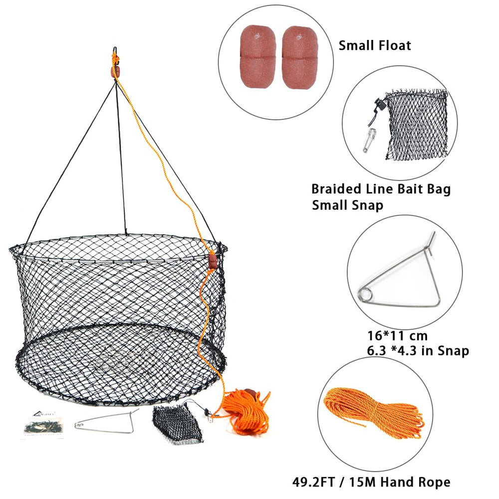 Drasry crab ring trap stainless bracket adds weight for stable sinking.