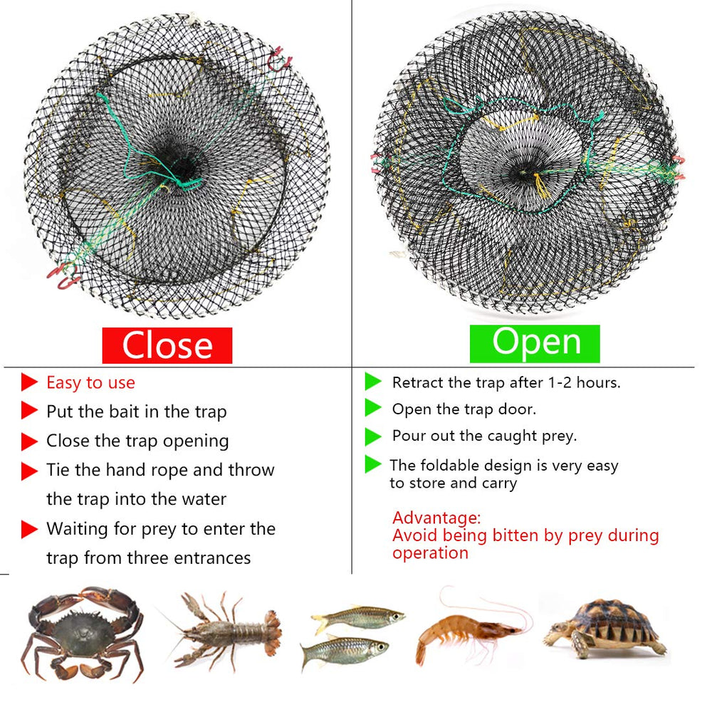 Drasry crab trap 2-pack includes bait bags for setup.