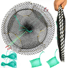 Drasry crab trap folded compact for easy transport.