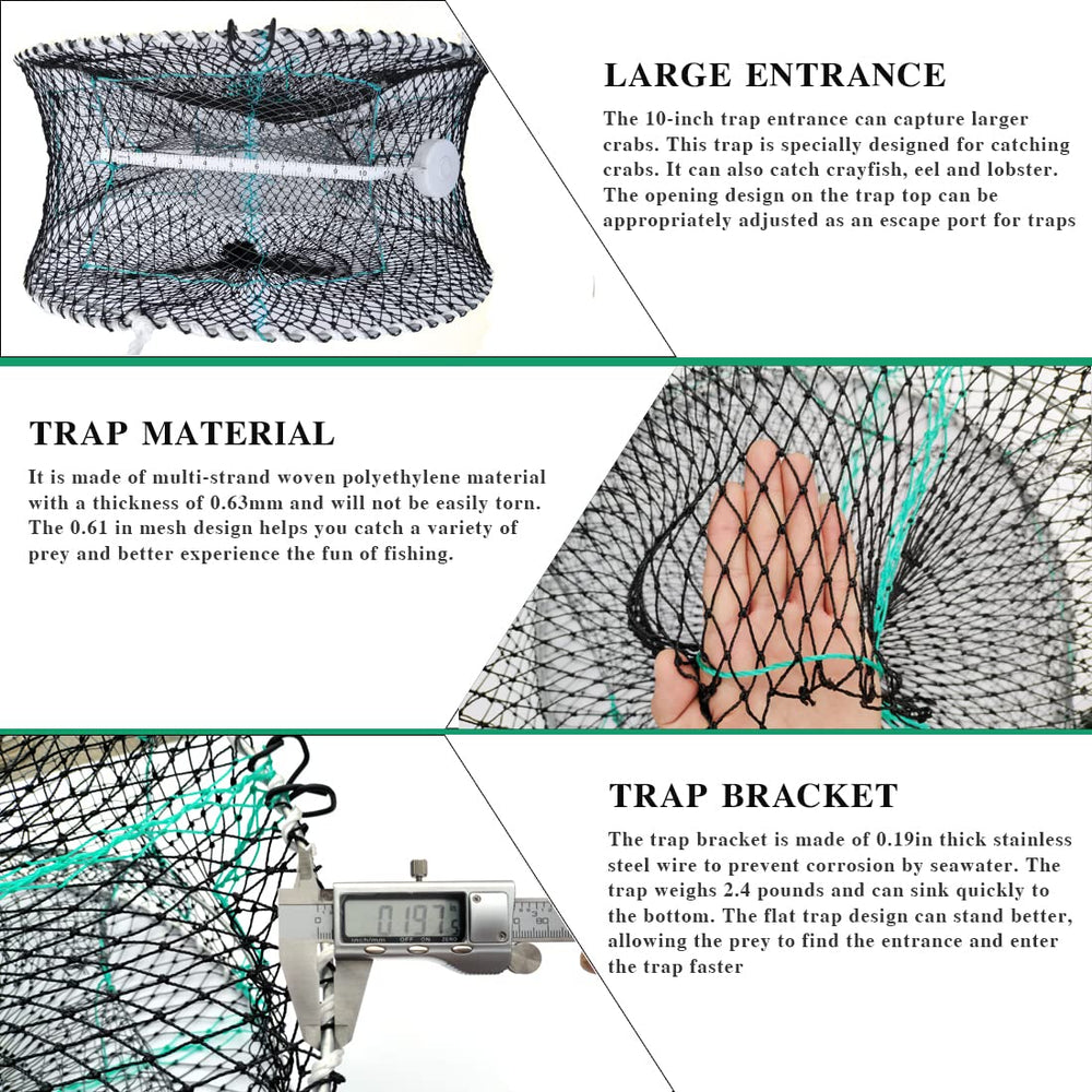 Drasry crab trap folded compact for easy transport.