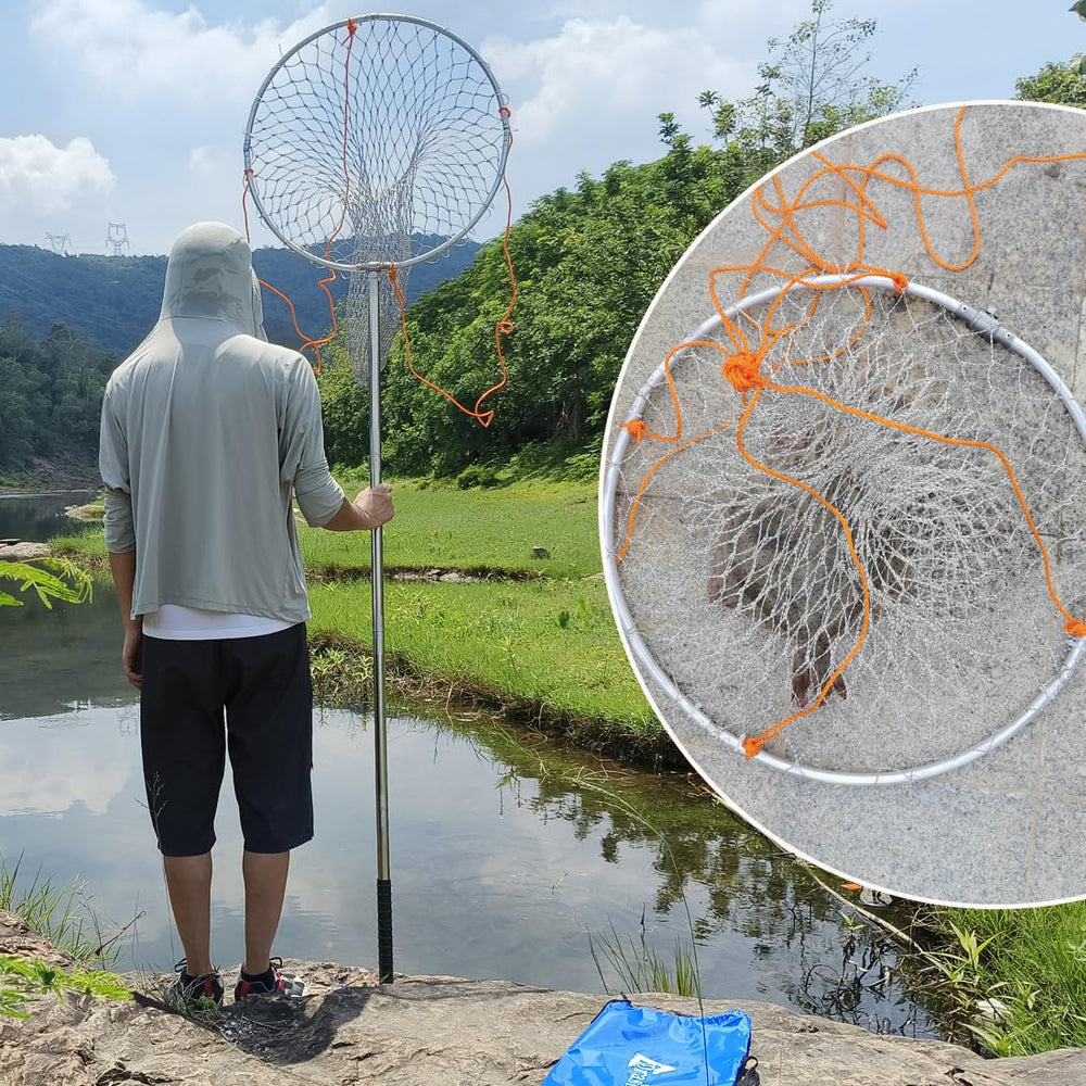 Drasry dock-ready pier net for saltwater and freshwater fishing from bridges and boats.