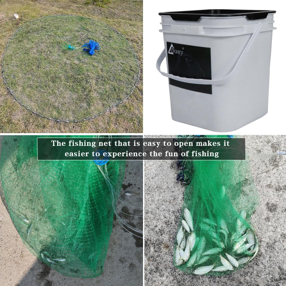 Drasry five-foot radius net suitable for heavy-duty baiting inshore