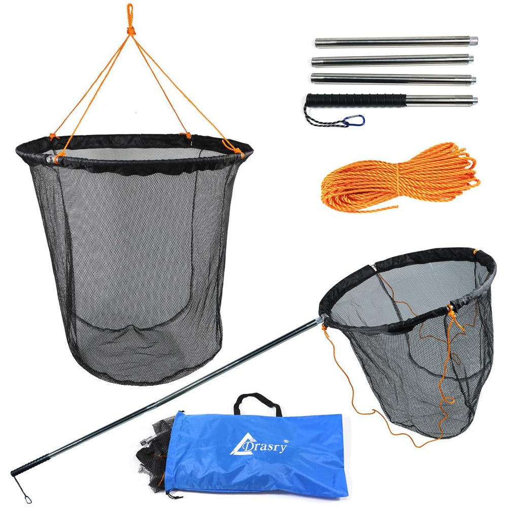 Drasry foldable pier net hoop—lightweight aluminum frame for easy storage during pier fishing.