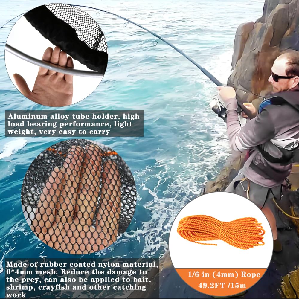 Foldable pier net rope and bag included
