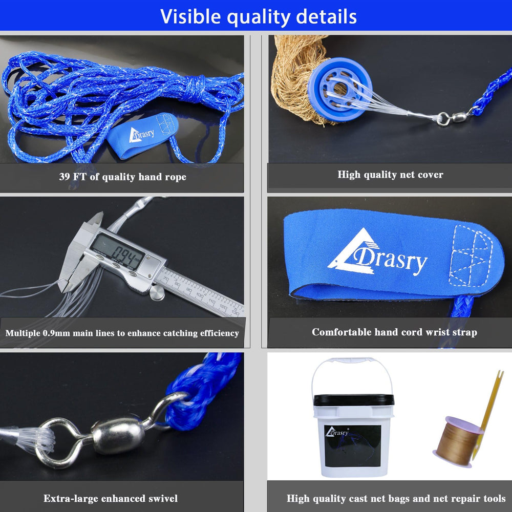 Drasry portable carry bag image illustrates convenient storage for on-the-go fishing.
