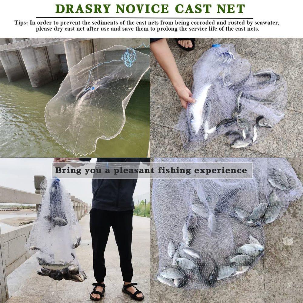 Drasry saltwater cast net carrying bag and repair kit for quick maintenance