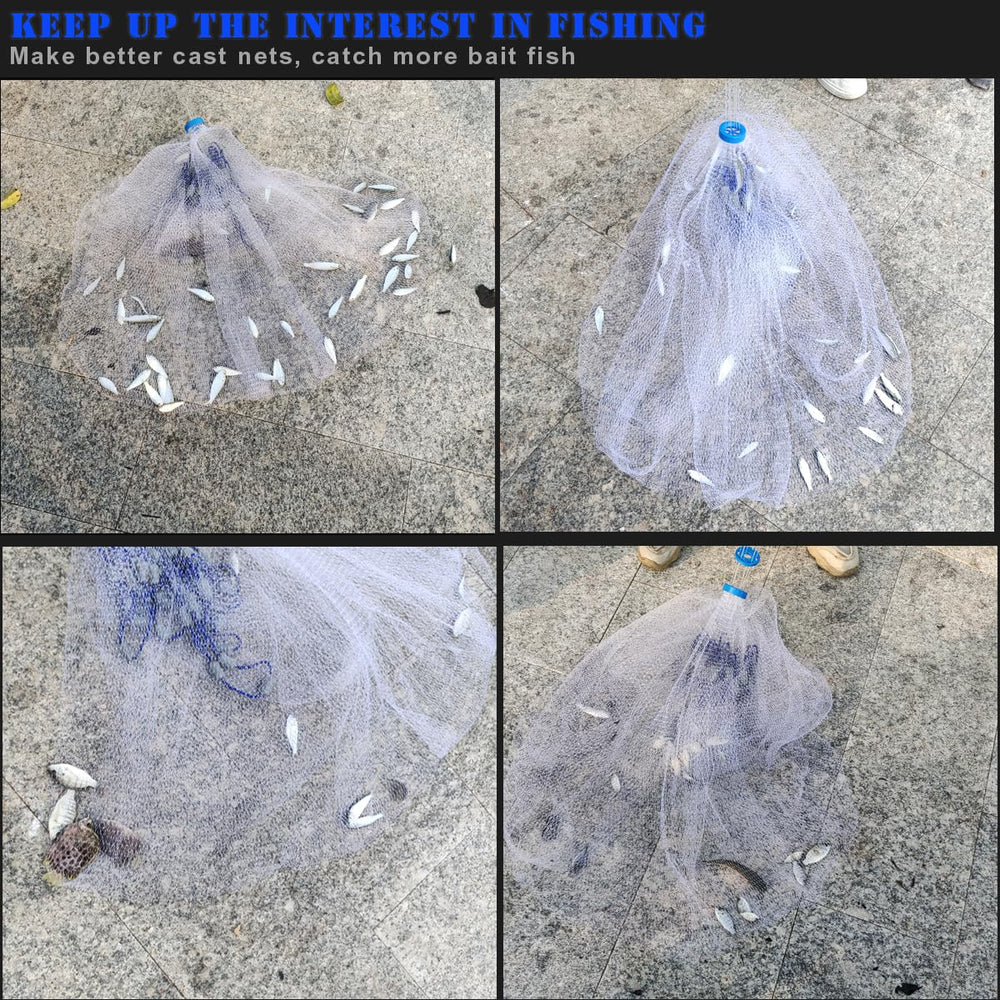 Drasry cast net live-bait setup image highlights user-friendly design for beginners.