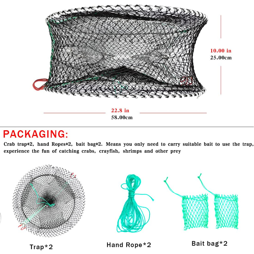 Drasry crab trap flat-bottom design enhances underwater stability.