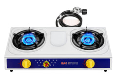 Dr.Camp 2 Burner Stove setup for camping cooking outdoors.