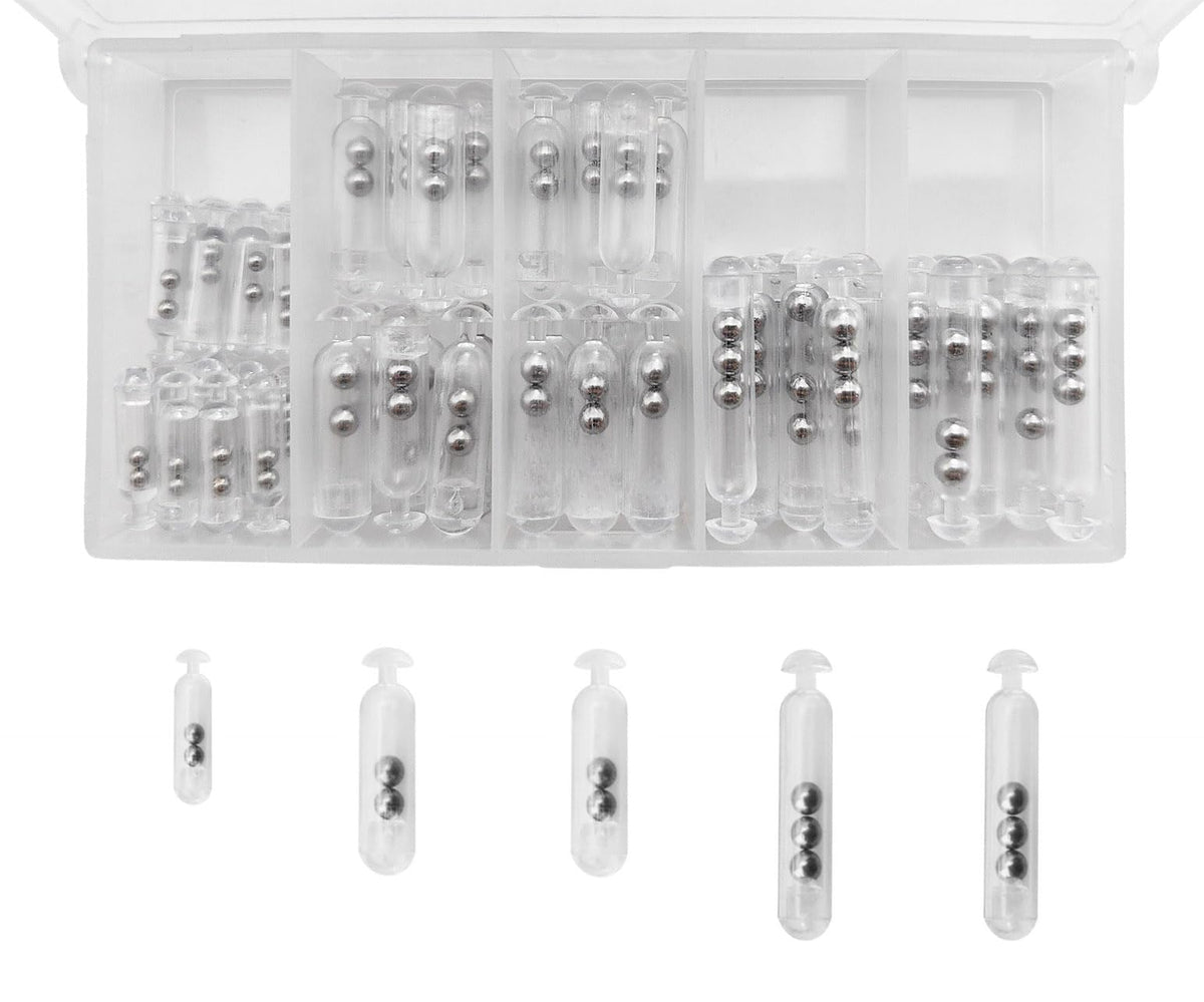 Drchoer Crappie fishing rattles kit – 56-piece plastic lure rattles, 15–26mm