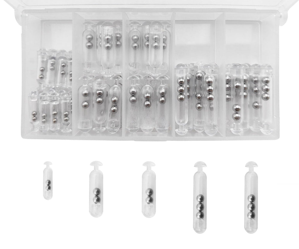 Open soft lure with internal rattles installed – Drchoer kit